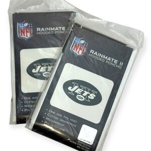 NFL Jets Rainmate II Hooded Poncho - Black and White